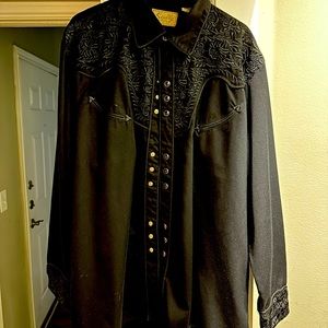 Scully Western Cowboy Shirt Black XL